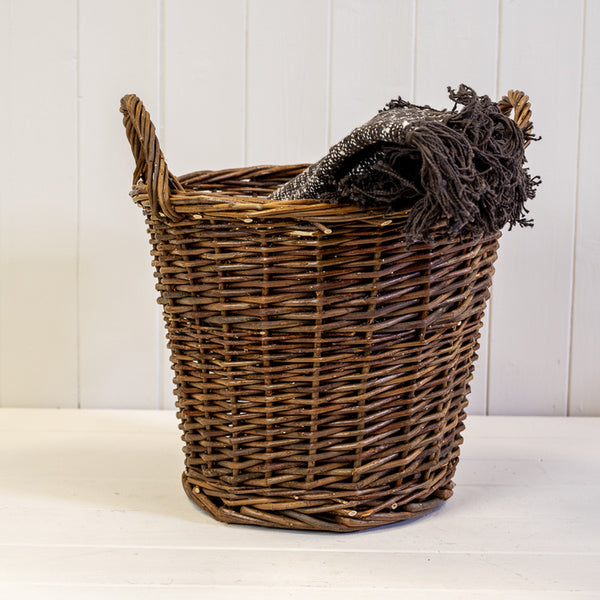 The Fireside Round Wicker Basket