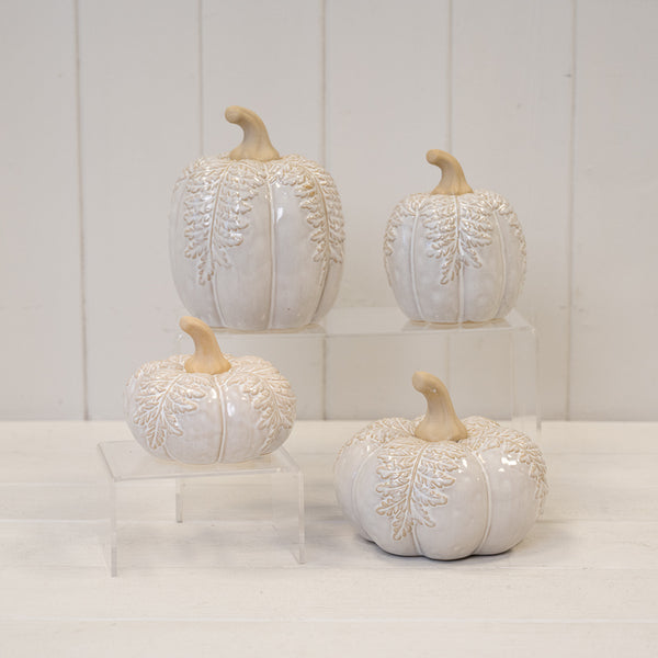 The Tall Ivory Leaf Pumpkin