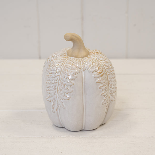 The Tall Ivory Leaf Pumpkin